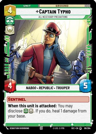 Captain Typho - All Necessary Precautions (98/264) [Secrets of Power] Star Wars: Unlimited Single Disney