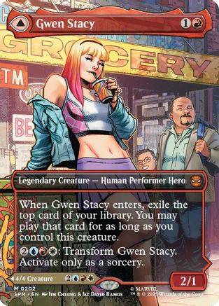 Gwen Stacy (0202) (Borderless) (SPM-202) [Marvel's Spider-Man] MTG Single Wizards of the Coast