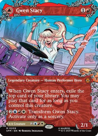 Gwen Stacy (0209) (Borderless) (SPM-209) [Marvel's Spider-Man] MTG Single Wizards of the Coast