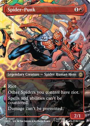 Spider-Punk (0207) (Borderless) (SPM-207) [Marvel's Spider-Man] Foil MTG Single Wizards of the Coast