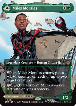 Miles Morales (0234) (Borderless) (SPM-234) [Marvel's Spider-Man] Foil MTG Single Wizards of the Coast