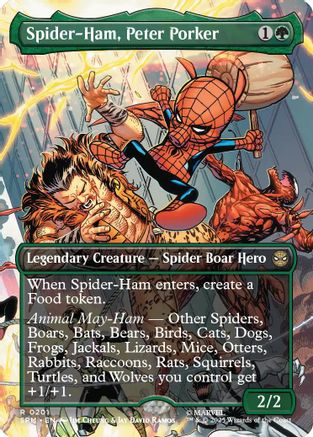 Spider-Ham, Peter Porker (Borderless) (SPM-201) [Marvel's Spider-Man] Foil MTG Single Wizards of the Coast
