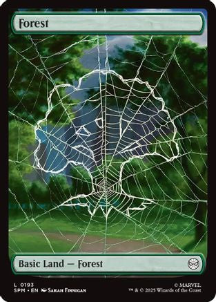 Forest (0193) (SPM-193) [Marvel's Spider-Man] Foil MTG Single Wizards of the Coast