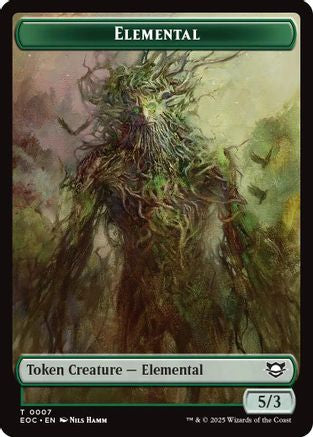 Elemental (0007) // Golem (0014) Double-Sided Token (EOC-7 // 14) [Commander: Edge of Eternities] Foil MTG Single Wizards of the Coast