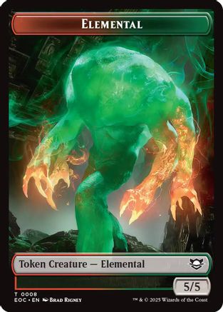 Elemental (0008) // Gnome Double-Sided Token (EOC-8 // 11) [Commander: Edge of Eternities] Foil MTG Single Wizards of the Coast