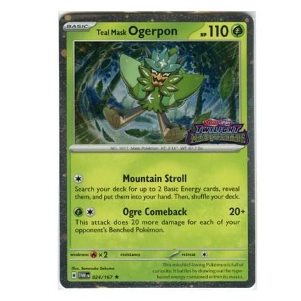 Teal Mask Ogerpon (Twilight Masquerade Stamp) (24) Holofoil [Misc: Cards & Products] Pokemon Single Pokémon