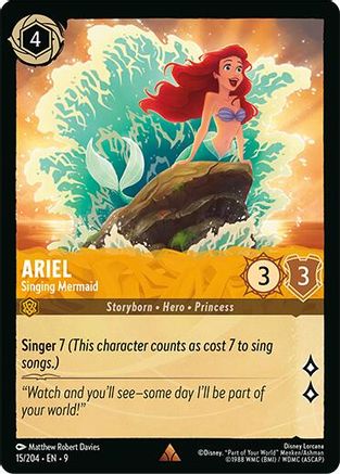 Ariel - Singing Mermaid (15/204) [Fabled] Cold Foil Lorcana Single Disney