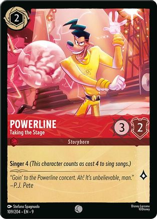 Powerline - Taking the Stage (109/204) [Fabled] Cold Foil Lorcana Single Disney