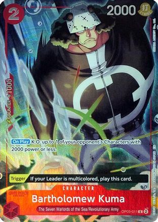 Bartholomew Kuma (Seven Warlords of the Sea Binder Set) (OP05-011) [One Piece Promotion Cards] Foil One Piece Single Bandai