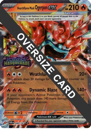 Hearthflame Mask Ogerpon ex (Twilight Masquerade Stamp) (40) Holofoil [Jumbo Cards] Pokemon Single Pokémon