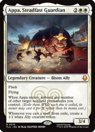 Appa, Steadfast Guardian (TLA-010) [Avatar: The Last Airbender] Foil MTG Single Wizards of the Coast