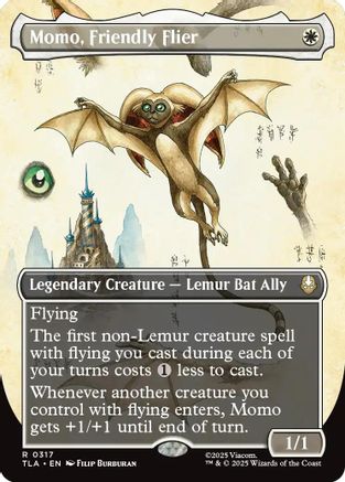Momo, Friendly Flier (Borderless) (TLA-317) [Avatar: The Last Airbender] Foil MTG Single Wizards of the Coast