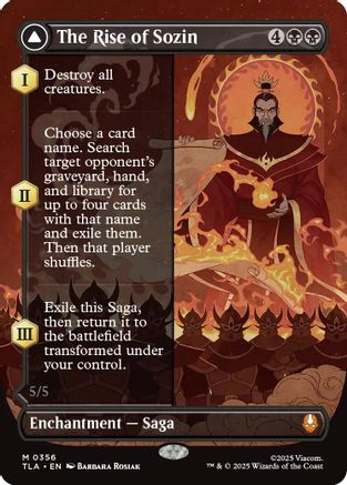 The Rise of Sozin (Borderless) (TLA-356) [Avatar: The Last Airbender] Foil MTG Single Wizards of the Coast