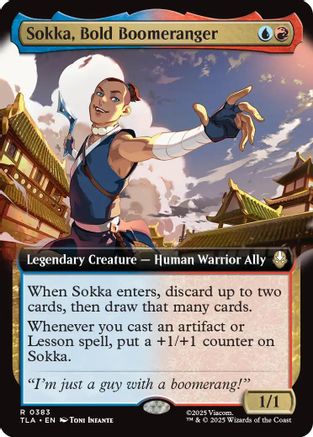 Sokka, Bold Boomeranger (Extended Art) (TLA-383) [Avatar: The Last Airbender] MTG Single Wizards of the Coast