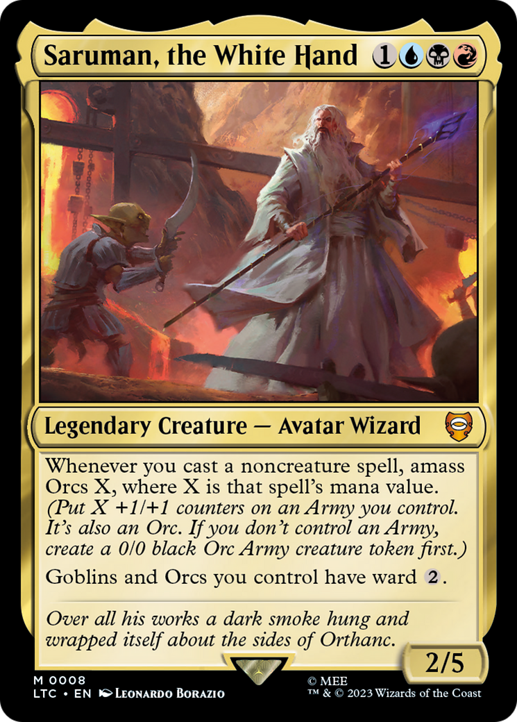 Saruman, the White Hand (LTC-008) [Tales of Middle-earth Commander] MTG Single Wizards of the Coast