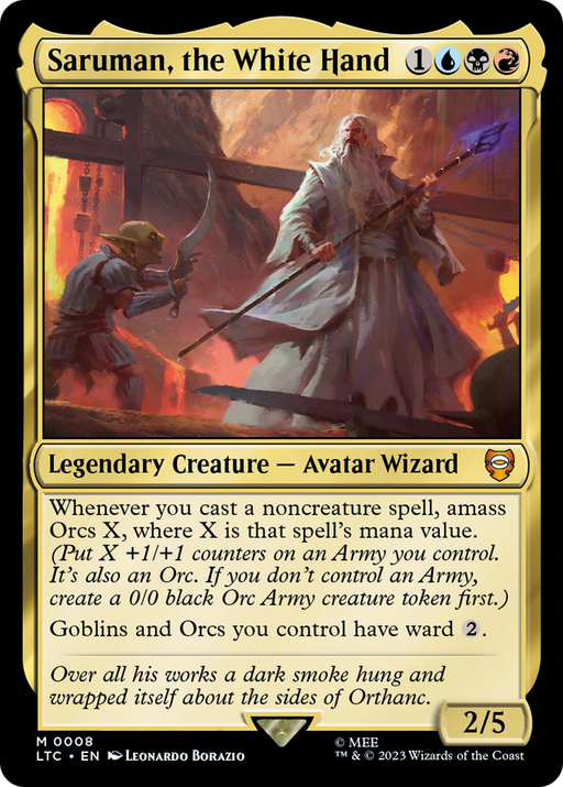 Saruman, the White Hand (LTC-008) [Tales of Middle-earth Commander] Foil MTG Single Wizards of the Coast