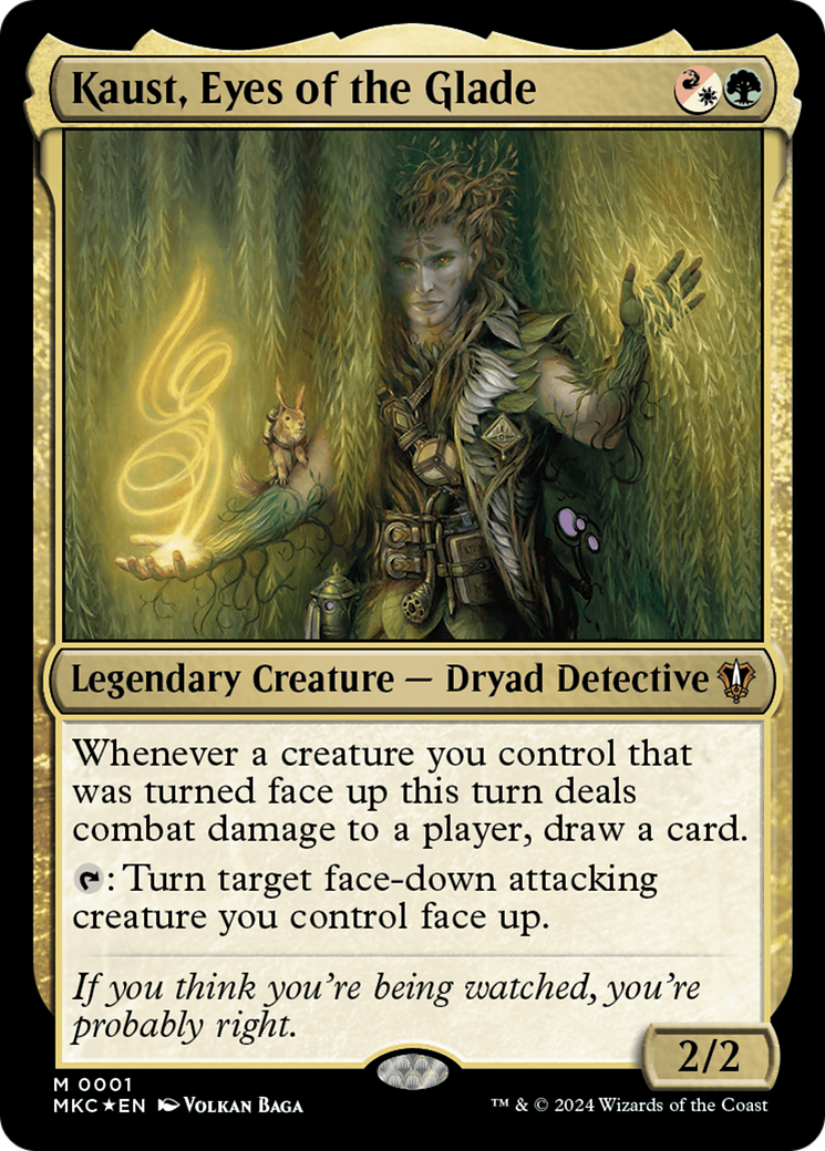 Kaust, Eyes of the Glade (MKC-001) [Murders at Karlov Manor Commander] Foil MTG Single Wizards of the Coast