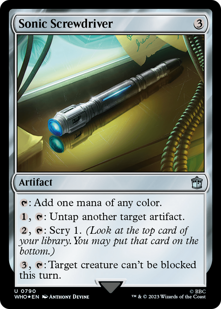 Sonic Screwdriver (0790) (Surge Foil) (WHO-790) [Doctor Who] Foil MTG Single Wizards of the Coast