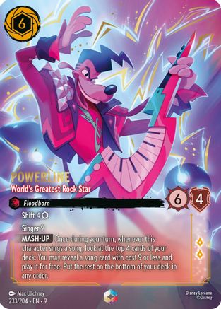 Powerline - World's Greatest Rock Star (Enchanted) (233/204) [Fabled] Holofoil Lorcana Single Disney