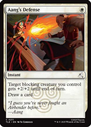 Aang's Defense (TLE-211) [Avatar: The Last Airbender: Eternal-Legal] Foil MTG Single Wizards of the Coast