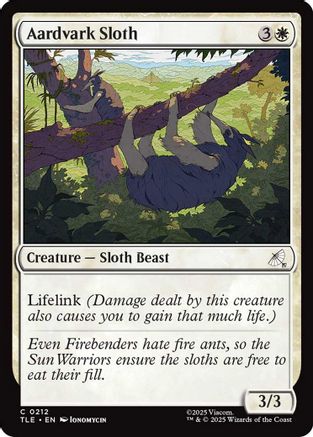 Aardvark Sloth (TLE-212) [Avatar: The Last Airbender: Eternal-Legal] MTG Single Wizards of the Coast