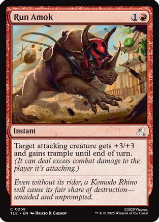 Run Amok (TLE-258) [Avatar: The Last Airbender: Eternal-Legal] MTG Single Wizards of the Coast