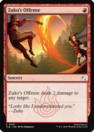 Zuko's Offense (TLE-247) [Avatar: The Last Airbender: Eternal-Legal] Foil MTG Single Wizards of the Coast