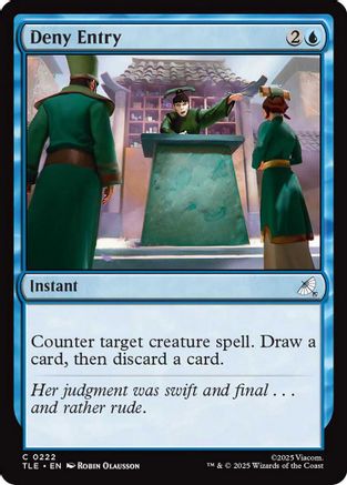 Deny Entry (TLE-222) [Avatar: The Last Airbender: Eternal-Legal] MTG Single Wizards of the Coast