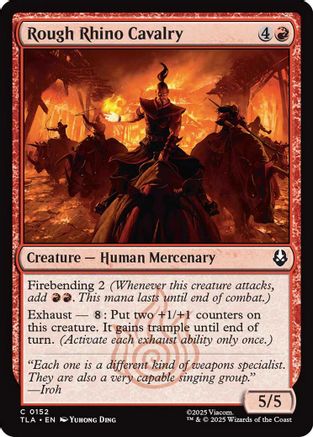 Rough Rhino Cavalry (TLA-152) [Avatar: The Last Airbender] MTG Single Wizards of the Coast