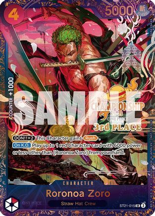 Roronoa Zoro (CS 25-26 3rd Place) (ST21-015) [One Piece Promotion Cards] Foil One Piece Single Bandai
