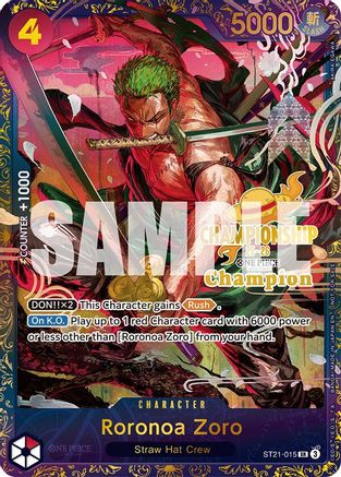 Roronoa Zoro (CS 25-26 1st Place) (ST21-015) [One Piece Promotion Cards] Foil One Piece Single Bandai