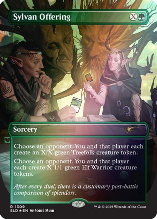 Sylvan Offering (Rainbow Foil) (SLD-1309) [Secret Lair] Drop Series Foil MTG Single Wizards of the Coast
