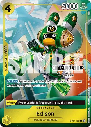 Edison (CS 25-26 Celebration Pack) (OP07-100) [One Piece Promotion Cards] Foil One Piece Single Bandai