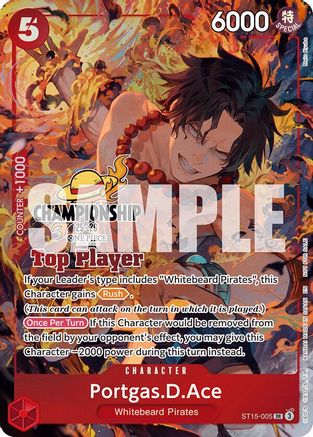 Portgas.D.Ace (CS 25-26 Top Player Pack) (ST15-005) [One Piece Promotion Cards] Foil One Piece Single Bandai