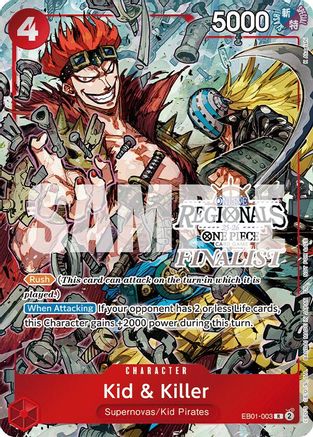 Kid & Killer (Online Regional Finalist Card Set 2025 Vol.2) (EB01-003) [One Piece Promotion Cards] Foil One Piece Single Bandai