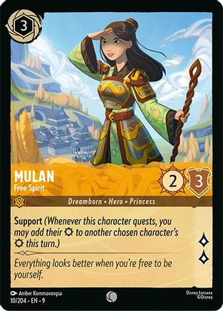 Mulan - Free Spirit (10/204) [Fabled] Cold Foil Lorcana Single Disney