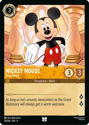 Mickey Mouse - True Friend (13/204) [Fabled] Cold Foil Lorcana Single Disney
