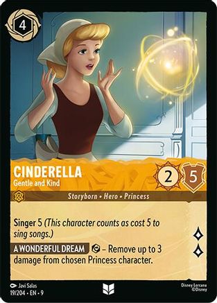 Cinderella - Gentle and Kind (19/204) [Fabled] Cold Foil Lorcana Single Disney