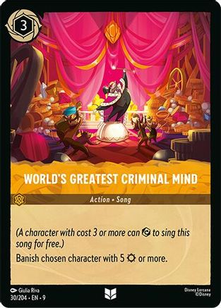 World's Greatest Criminal Mind (30/204) [Fabled] Cold Foil Lorcana Single Disney