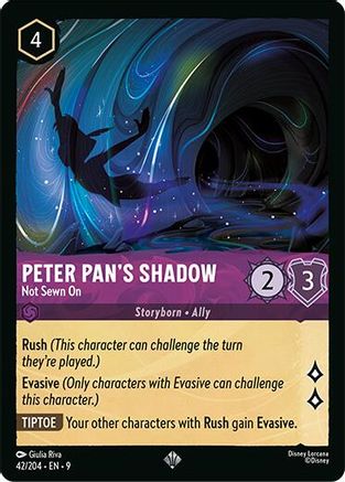 Peter Pan's Shadow - Not Sewn On (42/204) [Fabled] Cold Foil Lorcana Single Disney