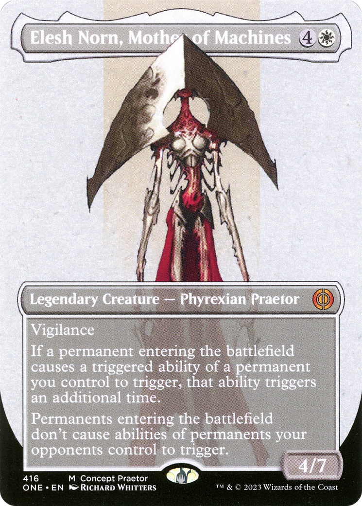 Elesh Norn, Mother of Machines (ONE-416) [Phyrexia: All Will Be One] (Borderless) Foil MTG Single Wizards of the Coast