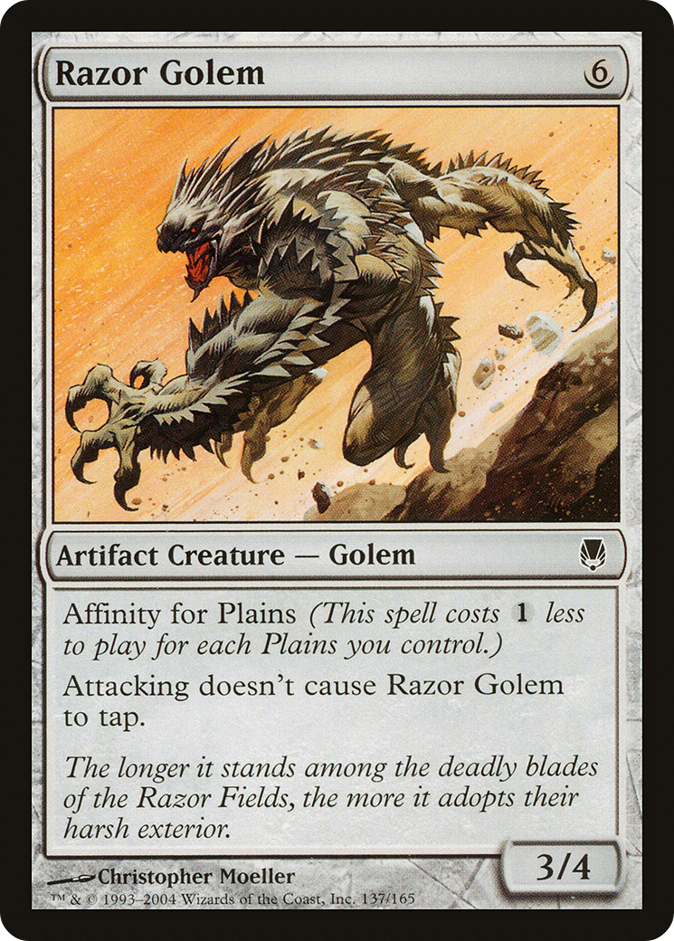 Razor Golem (DST-137) [Darksteel] Foil MTG Single Wizards of the Coast