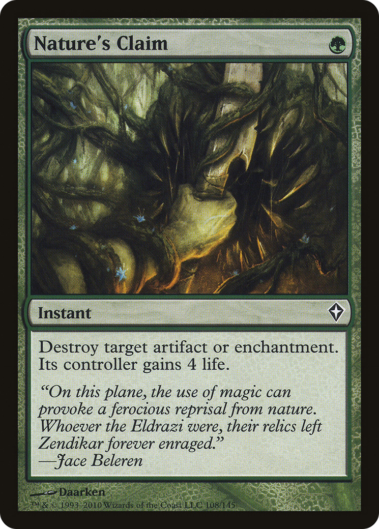 Nature's Claim (WWK-108) [Worldwake] MTG Single Wizards of the Coast