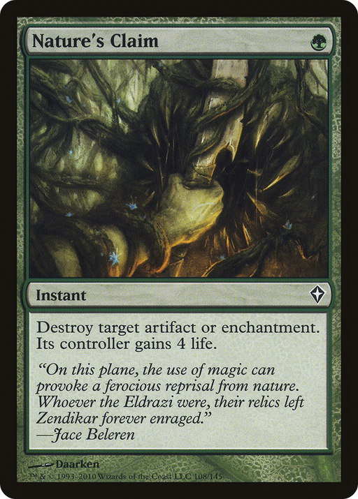 Nature's Claim (WWK-108) [Worldwake] Foil MTG Single Wizards of the Coast