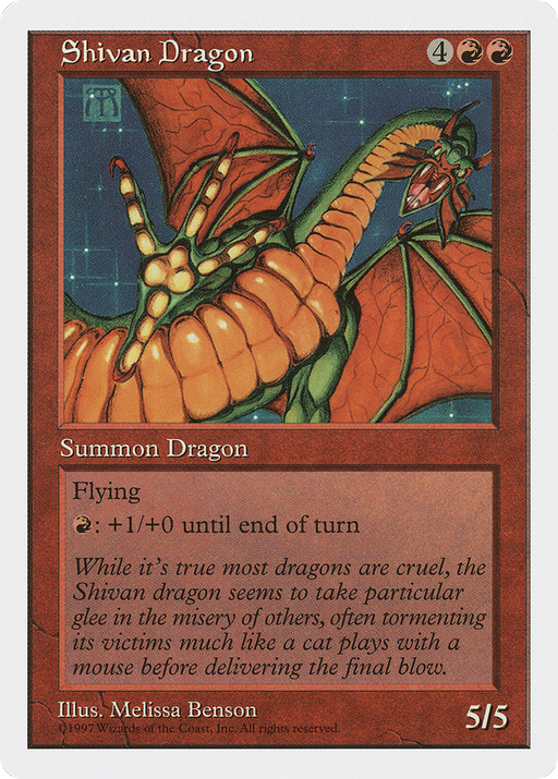 Shivan Dragon (5ED-267) [Fifth Edition] MTG Single Wizards of the Coast
