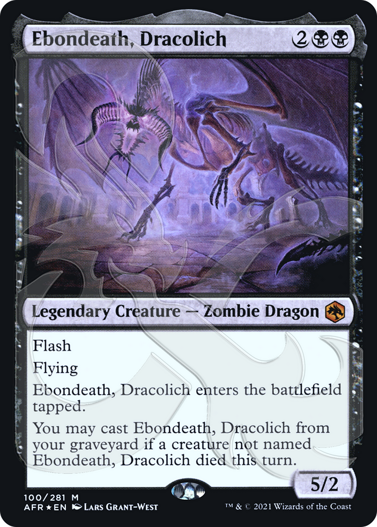 Ebondeath, Dracolich (AFR&-100) [Adventures in the Forgotten Realms Promos] Foil MTG Single Wizards of the Coast
