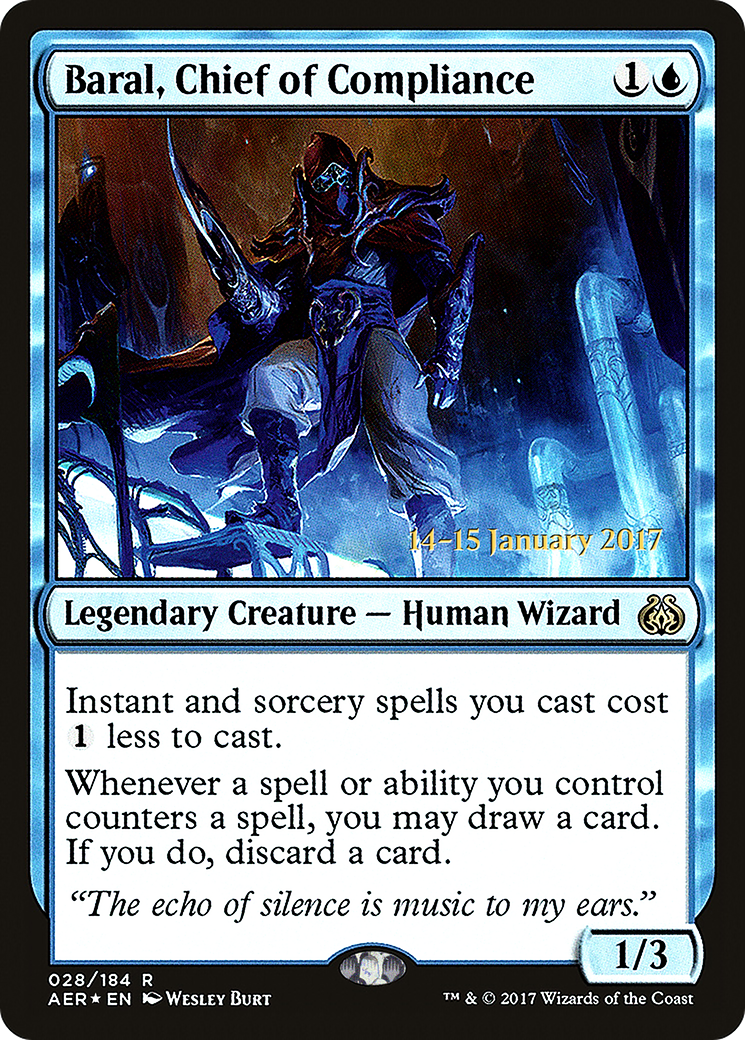 Baral, Chief of Compliance (PRE-028) [Aether Revolt Promos] Foil MTG Single Wizards of the Coast
