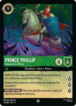 Prince Phillip - Vanquisher of Foes (73/204) [Fabled] Cold Foil Lorcana Single Disney