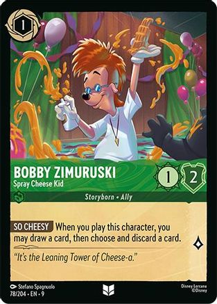 Bobby Zimuruski - Spray Cheese Kid (78/204) [Fabled] Cold Foil Lorcana Single Disney