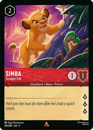 Simba - Scrappy Cub (105/204) [Fabled] Cold Foil Lorcana Single Disney